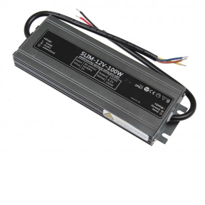 LED zdroj 12V 100W, IP67 Napájecí zdroj pro LED pásky, vstup 230V, výstup 12V, 100W, IP67, rozměry 182x62x17mm, ochrana proti přehřátí, zkratu a přetížení.