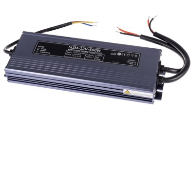LED zdroj 12V 600W, IP67 Napájecí zdroj pro LED pásky, vstup 230V, výstup 12V, 600W, IP67, rozměry 	290x102×37mm, ochrana proti přehřátí, zkratu a přetížení.
