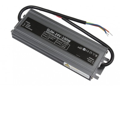 LED zdroj 24V 100W, IP67 Napájecí zdroj pro LED pásky, vstup 230V, výstup 24V, 100W, IP67, rozměry 182x62×17mm, ochrana proti přehřátí, zkratu a přetížení.