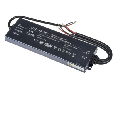 LED zdroj 12V 350W Napájecí zdroj pro LED pásky, vstup 230V, výstup 12V, 350W, IP67, rozměry 		282×86×23,5mm, ochrana proti přehřátí, zkratu a přetížení.