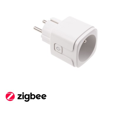 SMART zásuvka Tuya Zigbee 16A, 230V Zásuvkový  adaptér plast bílá, 230V, 16A, IP20, fce zap/vyp, ovládání smart systémem Tuya Zigbee 3.0., rozměry 50x50x84mm.