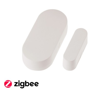 SMART Tuya RF dveřní senzor II Dveřní senzor SMART, pro 2x3V AAA baterie (součástí), 16A, IP20, ovládání smart systémem Tuya ZigBee, kompatibilní s Google Assistant, Alexa, rozměry 55x25x13mm.