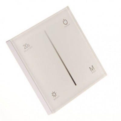 KADET - RF-DIM 1Z Nástěnný RF bezdrátový jednokanálový ovladač TRIAC stmívač 0-100%, bílý, pro LED světelné zdroje 200W, 230V, IP20, 86x86x35mm, do KU68, párovat lze max 10 ext ovladačů a neomezeně přijímačů