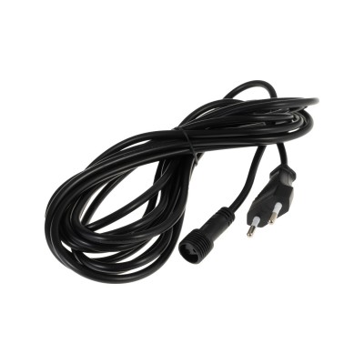 PC 230V, 5m Napájecí kabel pro spojovatelný venkovní párty řetěz, materiál plast, povrch černá, 230V, spojka IP65, l=5m