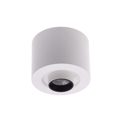 DEUSTA 6W, IP44, CCT Stropní/podhledové svítidlo, nastav. směr svícení, plast bílá, LED 6W, přepín. teplota CCT teplá 3000K, neutr 4000K, denní 6500K, 650lm, Ra80, 230V, do koupelny IP44, tř.1, rozměry d=92mm, h=77m