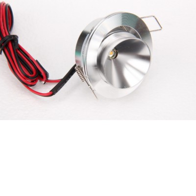 LACCARI II 3W Stropní podhledové bodové svítidlo, výklopné, těleso hliník, povrch broušený, LED 3W, teplá 3000K/240lm, denní 6000K/260lm, vyzař. úhel 80°, 12V, IP20, rozměry d=50mm, h=28mm.