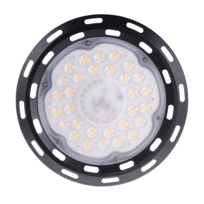 HIGHBAY UFO CEPA 150W IP65 Závěsné průmyslové svítidlo, těleso kov, povrch černá, krycí plast čirý, LED 150W, 16500lm, neutrální 4000K, Ra80, vyzař. úhel 90°, 230V, IP65, rozměry d=306mm, h=60mm.