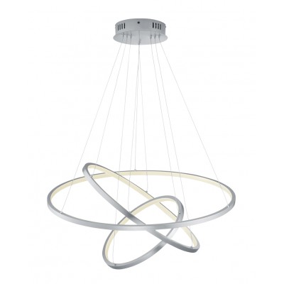 ONCE S LED 80W, RGBW CCT Závěsné svítidlo, kov, nikl mat, nebo černá, difuzor plast opál, LED 80W, 6400lm, dálk ovl, nebo smart telefon WIZ, stmívání, nast teplota CCT teplá 3000K - denní 6000K, RGBW, Ra80, 230V IP20, d=800mm, h=1500mm