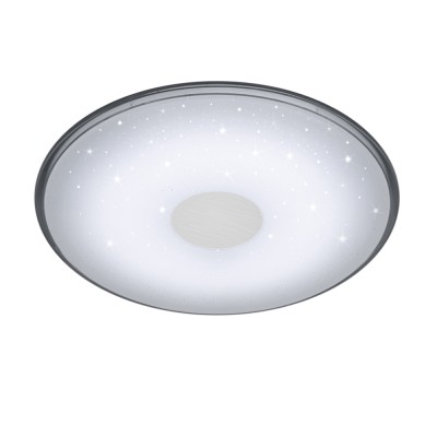 SHOGUN LED 30W Stropní svítidlo, základna plast, bílá, difuzor sklo opál, imit hvězd, LED 30W, 2400lm,dálk ovl stmívatelné, CCT nastav teplota teplá 3000K - denní 5500K,, 230V, IP20,  rozměry d=425mm, h=60mm