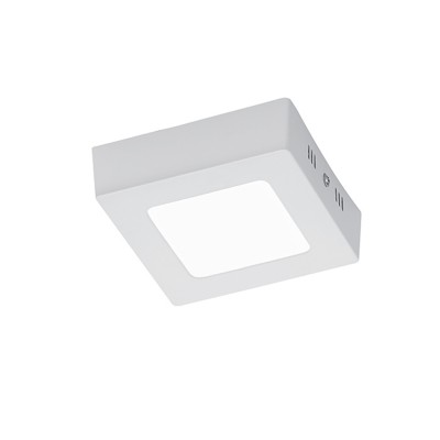 ZEUS Stropní svítidlo, materiál kov, povrch bílá, difuzor plast opál, LED 1x5W, teplá 3000K, 700lm, 230V, IP20, tř.1, rozměry 120x120mm, h=35mm.