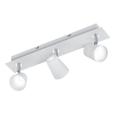 GALLIPOT LED 3x6W Stropní svítidlo, nastavitelný směr svícení, materiál kov, povrch bílá mat, difuzor plast opál, LED 3x6W, teplá 3000K, 3x550lm, 230V, IP20, tř.1, rozměry 450x160x95mm.