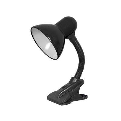 630 Stolní lampa, flexibilní rameno, nastav směr svícení, těleso kov a plast, povrch černá, pro žárovku 1x60W, E27, 230V, IP20, tř.1, rozměry h=300mm.