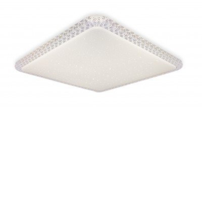 AURA Stropní svítidlo, těleso kov, difuzor plast opál, třpyt efekt, LED 24W, neutrální 4000K, 2400lm, 230V, rozměry 340x340x70mm.