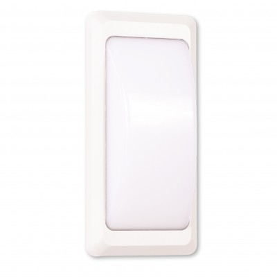 CHOCO Venkovní nástěnné svítidlo, těleso plast bílá, difuzor plast opál, LED 12W, neutrální 4000K, 1080lm, 230V, IP65, rozměry 230x110x80mm.