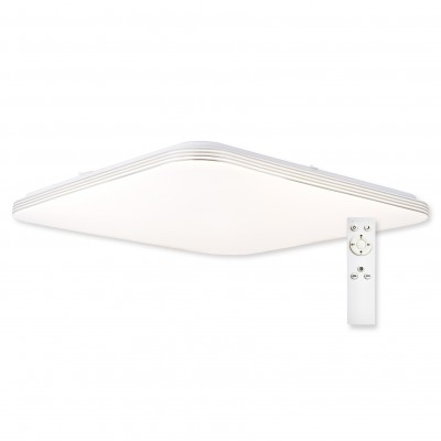 OCEAN Stropní svítidlo, základna kov, bílá, difuzor plast opál, LED 51W/60W, dálkovým ovladačem stmívatelné, CCT nast teplota teplá 3000K, - denní 6500K, Ra80, 230V, IP20, rozměry dle typu