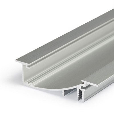 WAKE PROFIL 53x13,5mm Vestavný zápustný profil, materiál hliník, povrch elox stříbrný mat, maximální šířka LED pásků w=8mm, boční úchyt LED pásků, rozměry 53x13,5mm, l=3000mm, svítí nahoru, nebo dolů