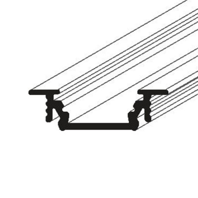 GLAUX PROFIL 24x7mm Vestavný, profil pro LED pásky, materiál hliník, povrch surový/bílý/elox šedostříbrný mat/černý, max šířka LED pásků 10mm, rozměry 24x7mm, délka dle typu