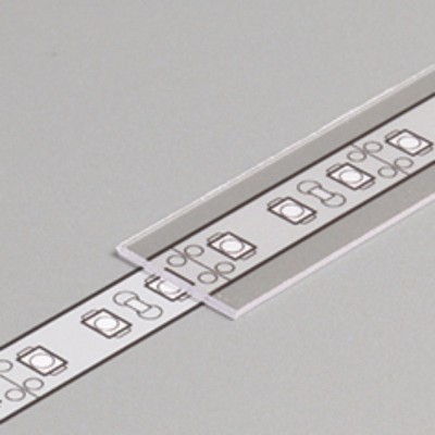 DNB 15,2x0,8mm VÝPRODEJ Nasouvací difuzor k profilu pro LED pásky, materiál polykarbonát PC/PP, povrch čirá, propustnost 93%, rozměry 15,2x0,8mm, l=2000mm