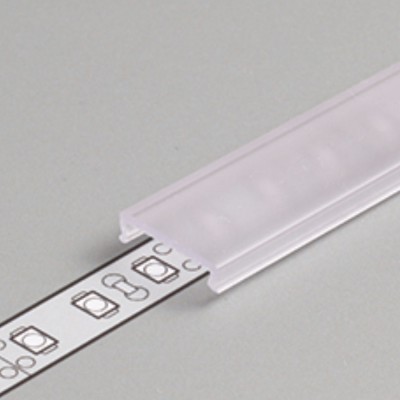 DCC 13,1x3,8mm Difuzor k profilu pro LED pásky nacvakávací, materiál PMMA, povrch transparentní/opál, rozměry 13,1x3,8mm