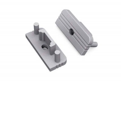 BROUDE koncovka s otvorem 20x8x7mm Koncovka profilu pro LED pásky s otvorem, obdélníková, materiál ABS, povrch stříbrná, rozměry 20x8x7mm.