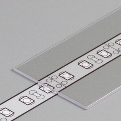 DNG 29,5x0,8mm Nasouvací difuzor profilu pro LED pásky, materiál polykarbonát PC/PP, povrch čirá/transparentní/opál, rozměry 29,5x0,8mm