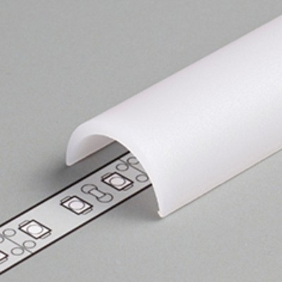 DCD 19,2x10,9mm Difuzor k profilu pro LED pásky nacvakávací, tvar půlkruh, materiál PMMA, povrch opál, propustnost 70%, rozměry 19,2x10,9mm, l=3000mm