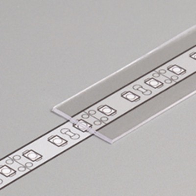 Difuzor nasouvací STŘEDNÍ VÝPRODEJ Nasouvací difuzor k profilu pro LED pásky, materiál polykarbonát PC/PP, povrch čirá, propustnost 93%, rozměry 19,2x0,8mm, l=2000mm