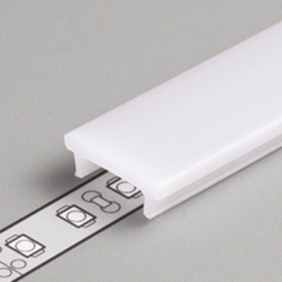 DIFUZOR NA KLIP HRANATÝ OPÁL Difuzor k profilu pro LED pásky nacvakávací, hranatý, materiál polykarbonát PC, povrch opál, propustnost 70%, rozměry 15,5x5,5mm, l=2000mm