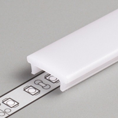 DCL 15,5x5,5mm Difuzor k profilu pro LED pásky nacvakávací, hranatý, materiál polykarbonát PC, povrch opál, propustnost 60%, rozměry 15,5x5,5mm, l=4000mm