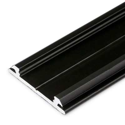 PIA PROFIL 20x3mm Přisazený profil pro LED pásky, materiál hliník, povrch černý, max šířka LED pásků w=12mm, rozměry 20x3,3mm, l=2000mm