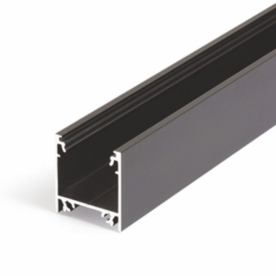 FICARIA PROFIL, 23x25,1mm Přisazený, stropní profil, materiál hliník, povrch černý, max šířka LED pásků w=20mm, rozměry 23x25,1mm, l=4000mm