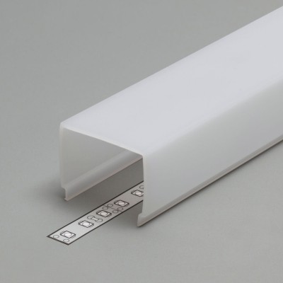 DCE7 19,5x23mm Difuzor k profilu pro LED pásky nacvakávací, čtvercový, materiál PMMA, povrch opál, propustnost 70%, rozměry 19,5x23mm, l=4000mm