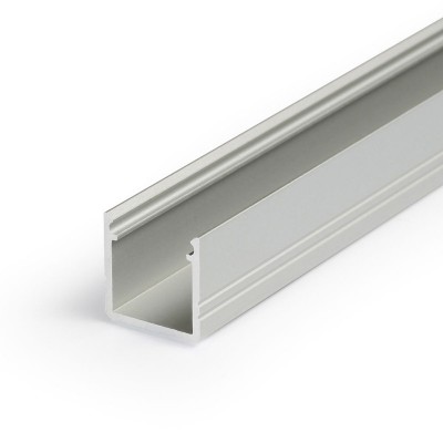 SYTHIA profil Přisazený, profil pro LED pásky, povrch elox šedostříbrný mat, max šířka LED pásků w=10mm, rozměry 12x12mm, l=4000mm
