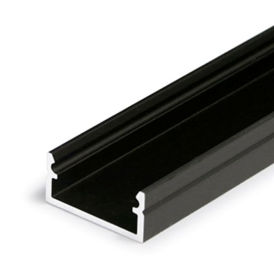 FRITILA PROFIL 6,6x14,4mm Přisazený profil pro LED pásky, materiál hliník, povrch černý, max šířka LED pásků w=12mm, rozměry 6,6x14,4mm, l=3000mm