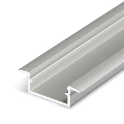 FILAGO PROFIL 21,3x6,6mm Vestavný, zápustný profil pro LED pásky, materiál hliník, povrch elox šedostříbrný mat, max šířka LED pásků w=12mm, rozměry 6,6x21,3mm, l=4000mm
