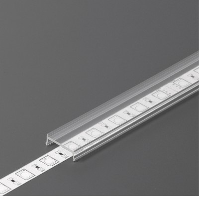 DNC3 15,3x4mm Nasouvací difuzor k profilu pro LED pásky, materiál plast PMMA, povrch transparentní/opál/černá mat, rozměry 15,3x4mm, délka dle typu.
