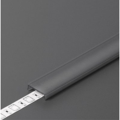 DNC3 15,3x4mm Nasouvací difuzor k profilu pro LED pásky, materiál plast PMMA, povrch černá mat, propustnost 70%, rozměry 15,3x4mm, délka l=2000mm.