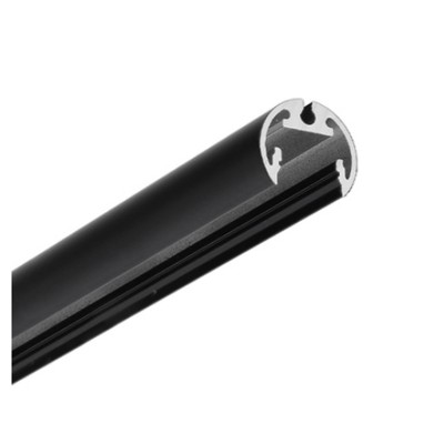MACIE 17x20mm Kruhový profil pro LED pásky, materiál hliník, povrch černá, max šířka LED pásku w=12mm, rozměry d=20mm, délka l=4050mm