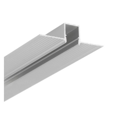 KDOK 50,4x14,7mm Vestavný bezrámečkový profil pro LED pásky, materiál hliník, povrch elox šedostříbrný, max šířka LED pásků w=10mm, rozměry 50,4x14,7mm, délka l=4000mm, spodní montáž do SDK