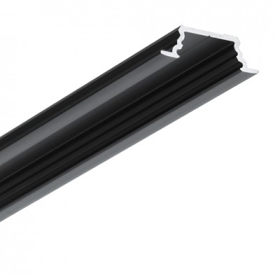 GLAUX PROFIL 22x7mm Vestavný, profil pro LED pásky, materiál hliník, povrch černý, max šířka LED pásků w=10mm, rozměry 22x7mm, l=4000mm