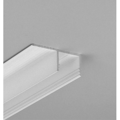 JANOS 34,6x14mm Podhledový, bezrámečkový profil do hrany sádrokartonu, pro LED pásky, materiál hliník, povrch bílý, max šířka LED pásků w=14mm, rozměry 34,6x14mm, délka l=2000mm, horní montáž do SDK