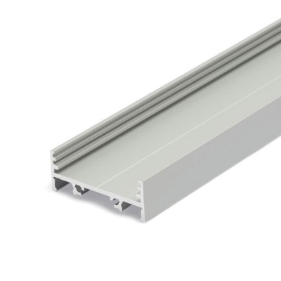 NUPHAR profil33 FLAT SURFACE Přisazený profil pro LED pásky, materiál hliník, povrch elox šedostříbrný mat, max šířka LED pásků w=30mm, rozměry 33,4x12,8mm, l=4000mm