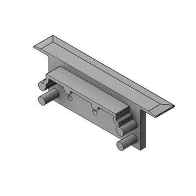 NUPHAR koncovka profilu 06 Koncovka profilu pro LED pásky bez otvoru, obdélníková, materiál ABS, povrch stříbrná, 1ks v balení, rozměry 44,4x14x12,5mm