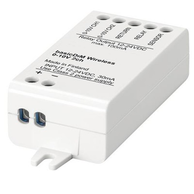 basicDIM Wireless 0-10V 2CH Cassambi VÝPRODEJ Bezdrátový Bluetooth RF modul 2,4GHz, pro 2CH TW Tunnable White, CCT 2x0-10V řízení osvětlení CASAMBI, napájení 12V-24V rozměry 73x30x18mm