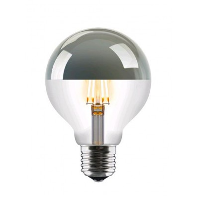 IDEA LED 2 Světelný zdroj, barva čirá se stříbrným vrchlíkem, LED 6W , E27, teplá 2700K, 700lm, Ra80, 230V, d=80mm h=115mm, střední doba životnosti 15.000 hodin