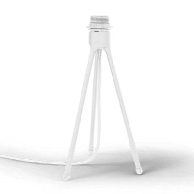 TRIPOD Základna stolní lampy, těleso kov, povrch bílá, pro žárovku 1x60W, 230V IP20, h=390mm, rozpětí trojnožky d=190mm včetně vypínače na kabelu, kabel l=2m, stínítko SAMOSTATNĚ