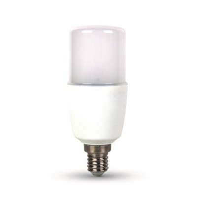 VT-237 LED žárovka E27 VÝPRODEJ LED žárovka, těleso plast bílá, difuzor plast opál, LED 8W, denní 6400K, 660lm, E27, Ra80, 230V, tř.1, rozměry d=37mm, h=115mm