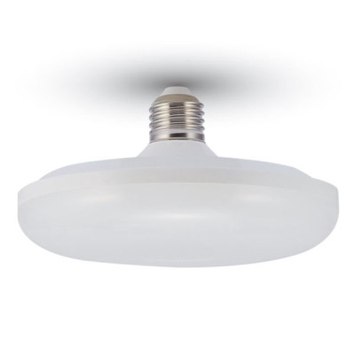 VT-216 VÝPRODEJ LED žárovka, základna bílá, difuzor plast opál, LED 15W, neutrální 4000K, 1200lm, Ra80, E27, 230V, rozměry d=150mm, h=80mm