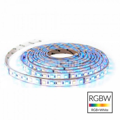 LED pásek RGBW, 60LED/m, 8W/m, 12V VÝPRODEJ LED pásek, 60LED/m, RGBW 8W/m, červená, zelená, modrá, + teplá 3000K, 400lm/m, vyzařovací úhel 120°, Ra80, 12V, rozměry w=10mm, l=5000mm, cena za 1m