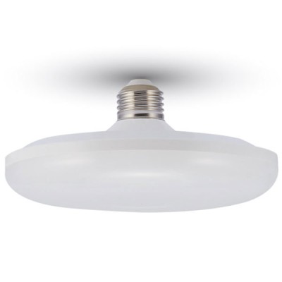 VT-224 VÝPRODEJ LED žárovka, základna bílá, difuzor plast opál, LED 24W, teplá 3000K, 1900lm, Ra80, E27, 230V, rozměry d=200mm, h=80mm